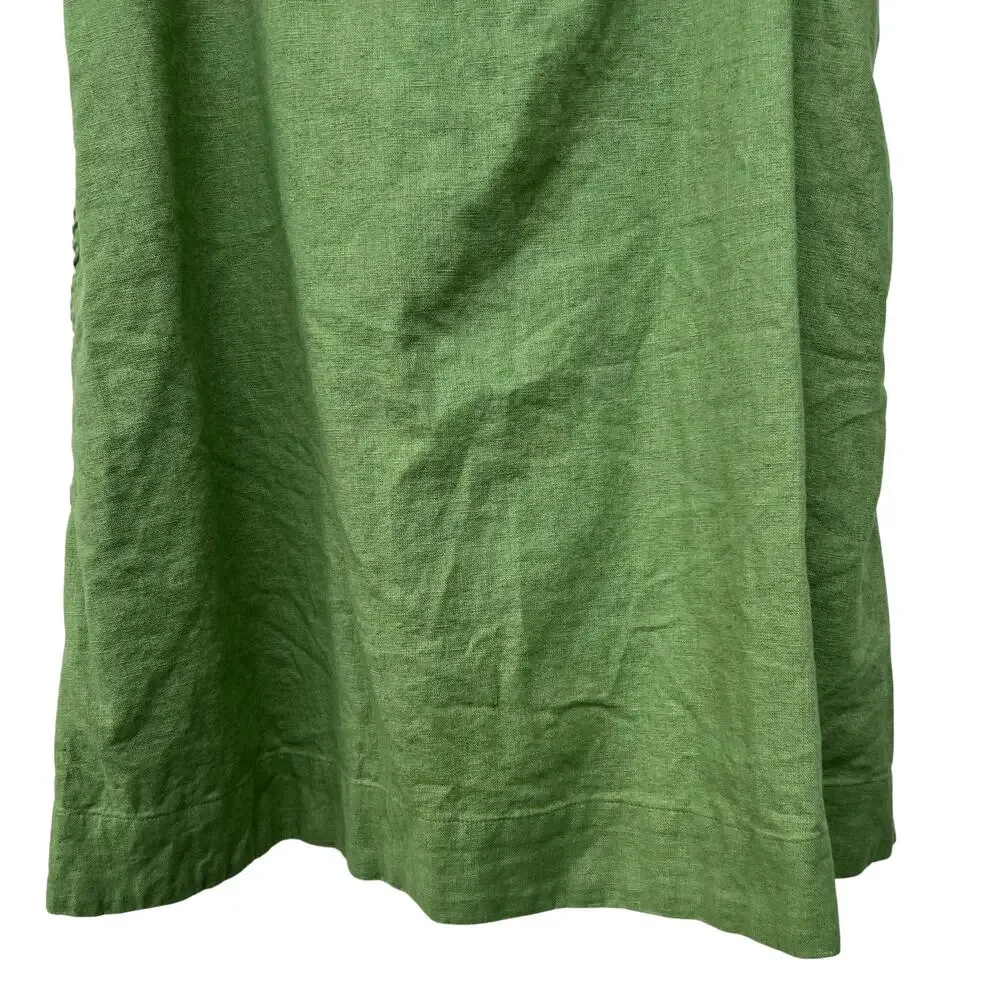 Abercrombie Emerson Linen Blend Skort Green XLT Adjustable Waist Smocked Back - Picture 7 of 10